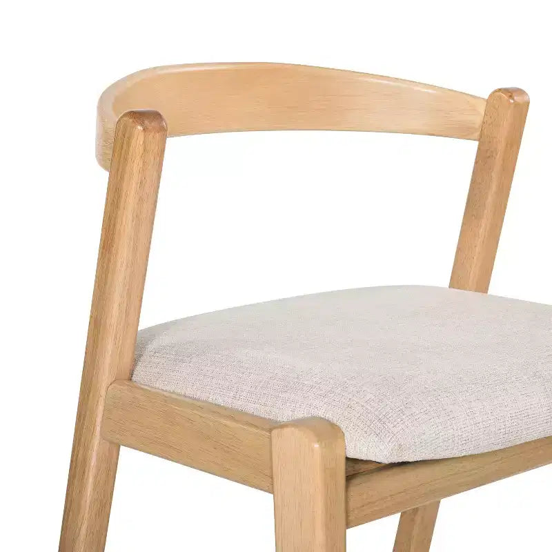 Tabouret de bar Vane en bois d'hévéa de style milieu de siècle avec dossier incurvé ouvert ( )