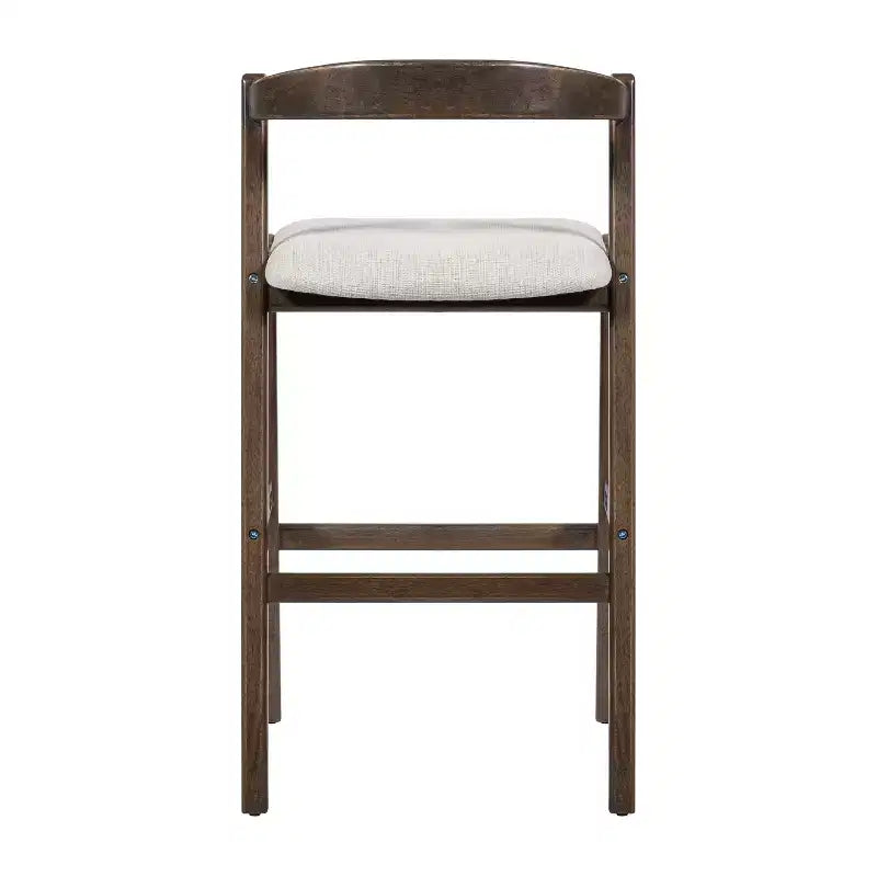 Tabouret de bar Vane en bois d'hévéa de style milieu de siècle avec dossier incurvé ouvert ( )
