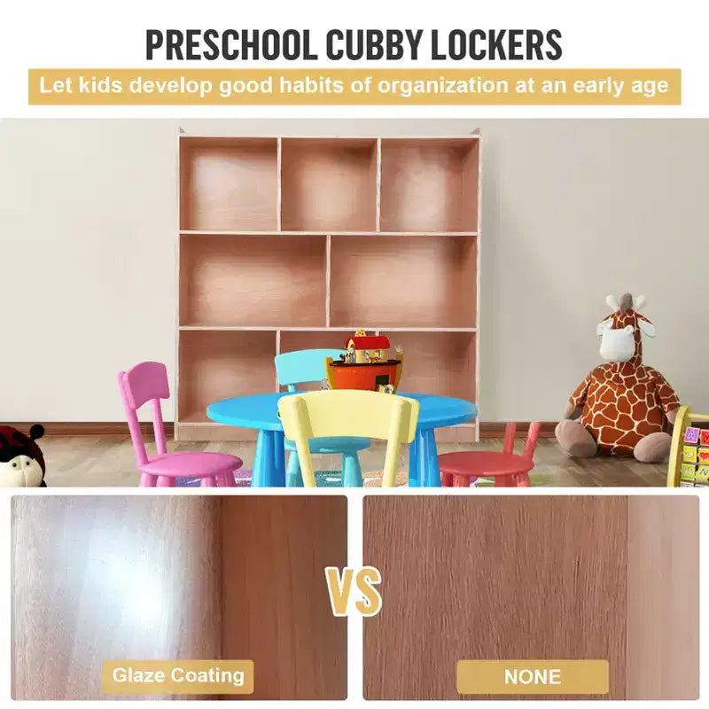 Étagères Montessori en bois à 3 niveaux, organisateurs et rangements de jouets, armoire de rangement à 8 compartiments avec 4 roulettes, pour chambre d'enfant, salle de classe, crèche