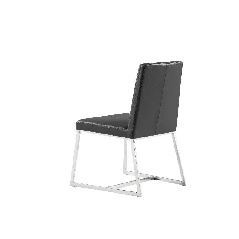 Chaise de salle à manger en similicuir blanc de 35 po pour un intérieur moderne, élégant et confortable.