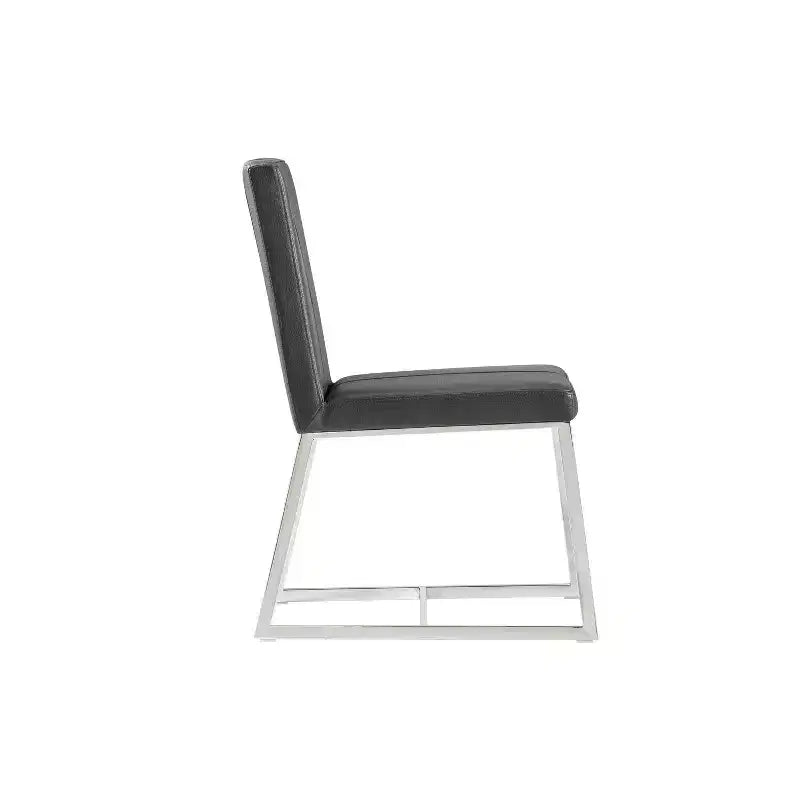 Chaise de salle à manger en similicuir blanc de 35 po pour un intérieur moderne, élégant et confortable.