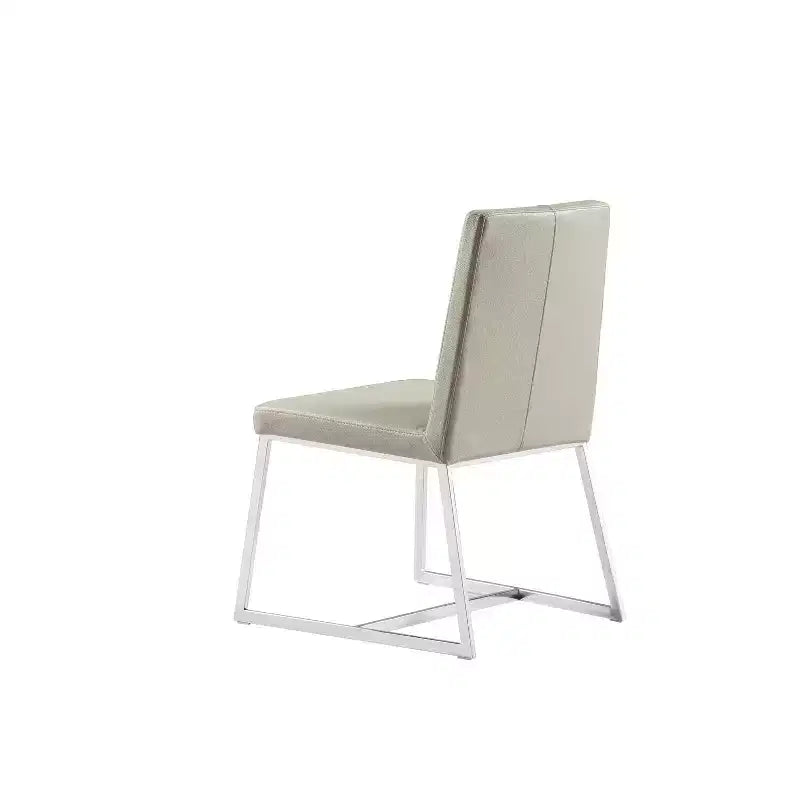 Chaise de salle à manger en similicuir blanc de 35 po pour un intérieur moderne, élégant et confortable.