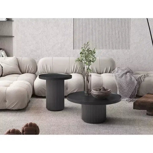 Table d'appoint ronde en bois, coloris argent, hauteur 45 po - 1 pièce