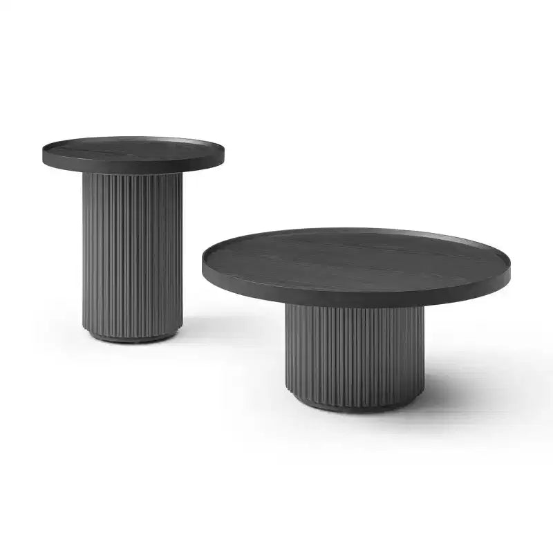 Table d'appoint ronde en bois, coloris argent, hauteur 45 po - 1 pièce