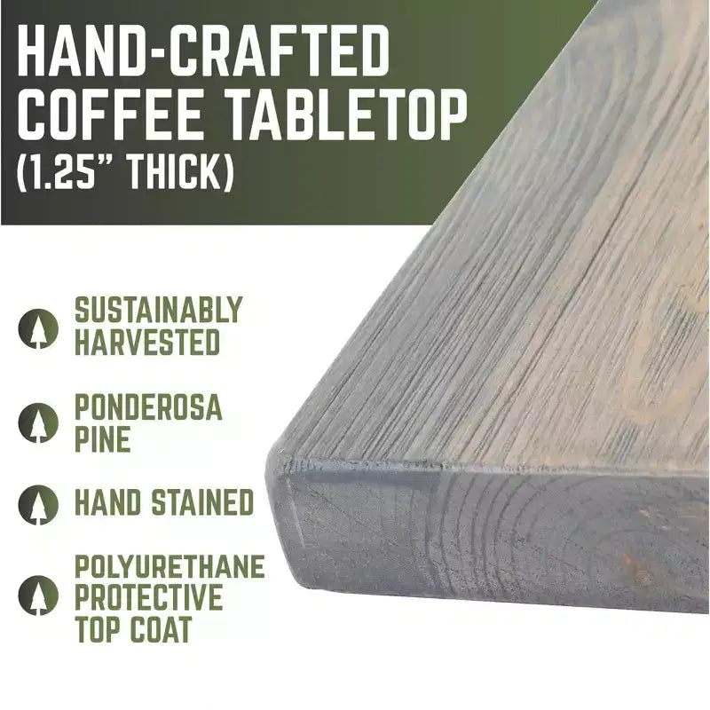 Dessus de table basse en bois massif par