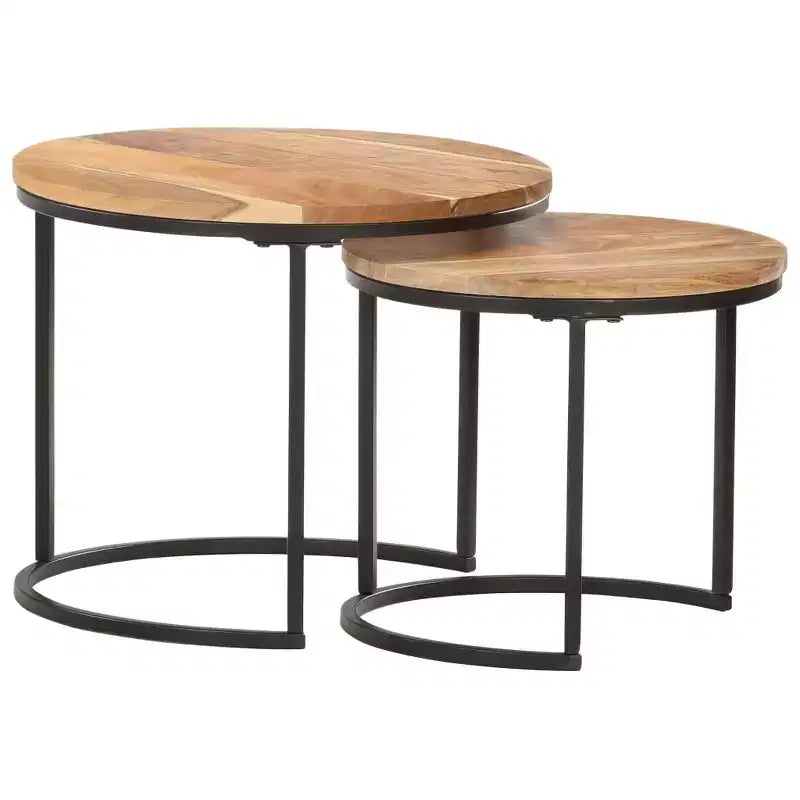 Tables gigognes en bois d'acacia huilé