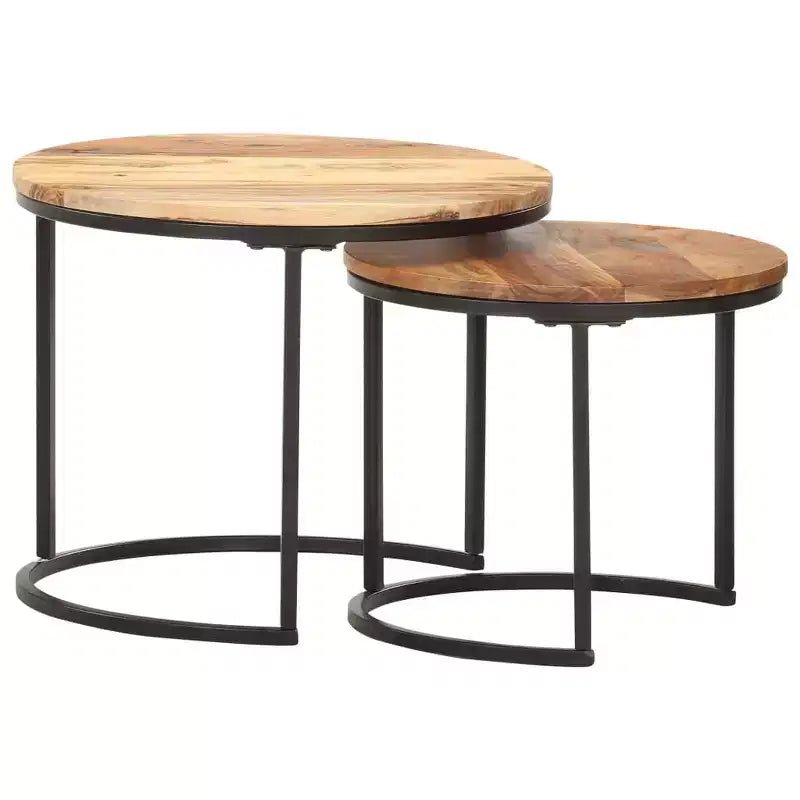 Tables gigognes en bois d'acacia huilé