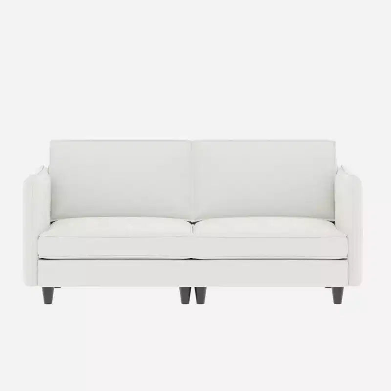 Causeuse moderne avec accoudoirs fins et coussins moelleux, pour salon, chambre ou appartement, blanc