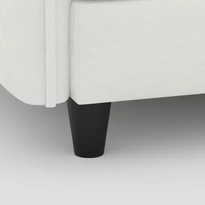 Causeuse moderne avec accoudoirs fins et coussins moelleux, pour salon, chambre ou appartement, blanc