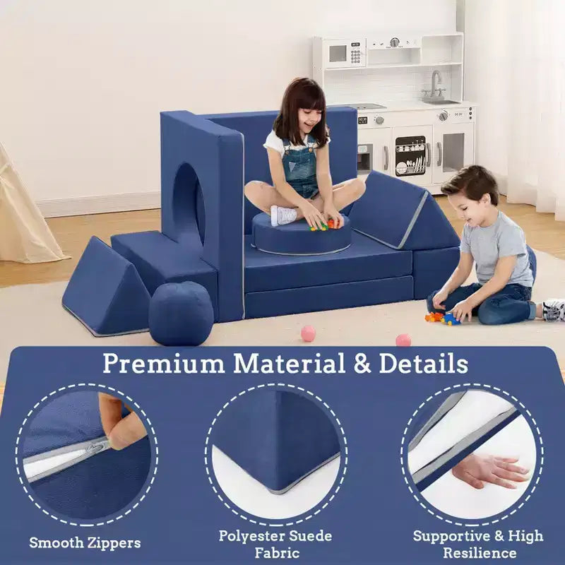 Canapé sectionnel modulaire 12 pièces pour enfants, pour salle de jeux et chambre à coucher