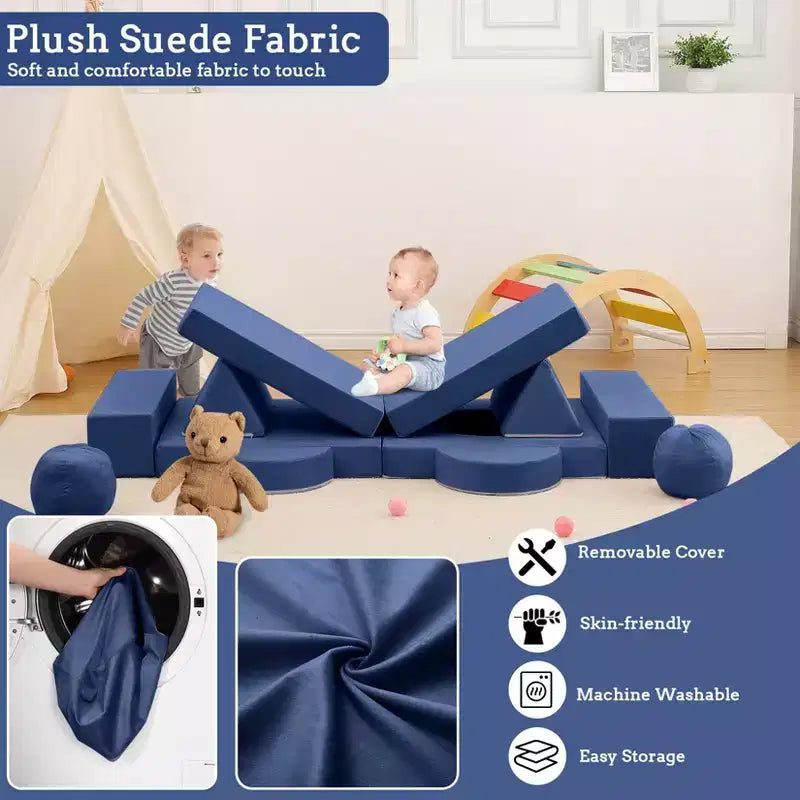 Canapé sectionnel modulaire 12 pièces pour enfants, pour salle de jeux et chambre à coucher