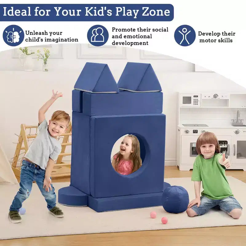 Canapé sectionnel modulaire 12 pièces pour enfants, pour salle de jeux et chambre à coucher
