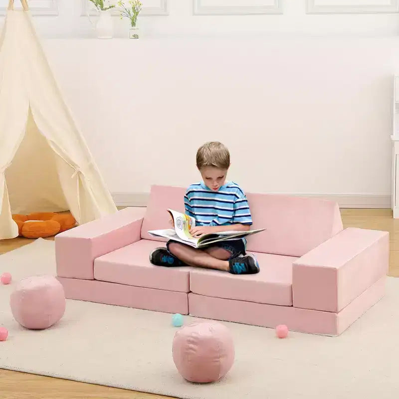 Canapé sectionnel modulaire 12 pièces pour enfants, pour salle de jeux et chambre à coucher