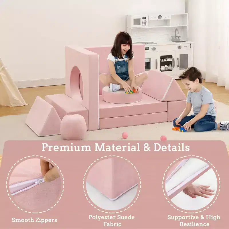 Canapé sectionnel modulaire 12 pièces pour enfants, pour salle de jeux et chambre à coucher