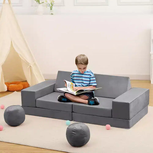 Canapé sectionnel modulaire 12 pièces pour enfants, pour salle de jeux et chambre à coucher