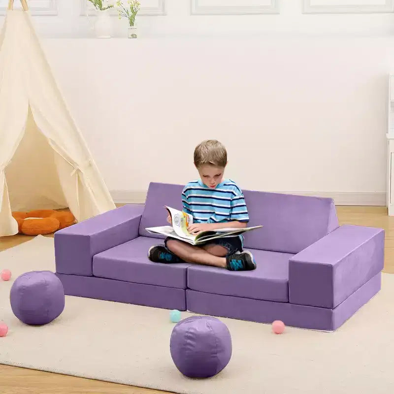 Canapé sectionnel modulaire 12 pièces pour enfants, pour salle de jeux et chambre à coucher