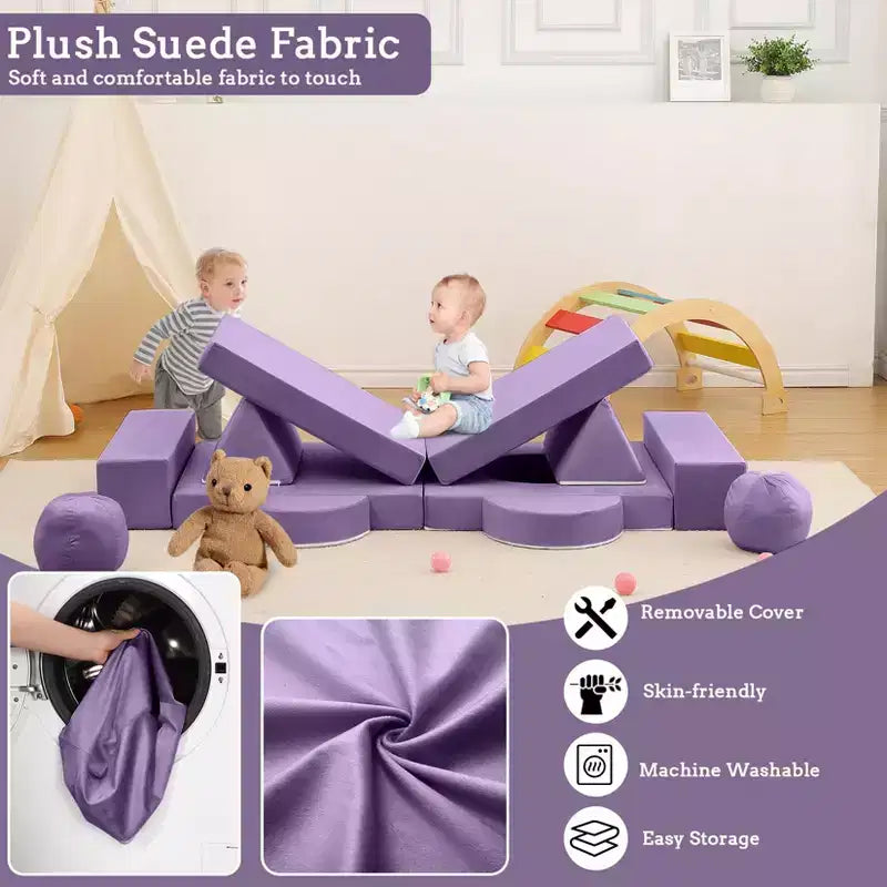Canapé sectionnel modulaire 12 pièces pour enfants, pour salle de jeux et chambre à coucher