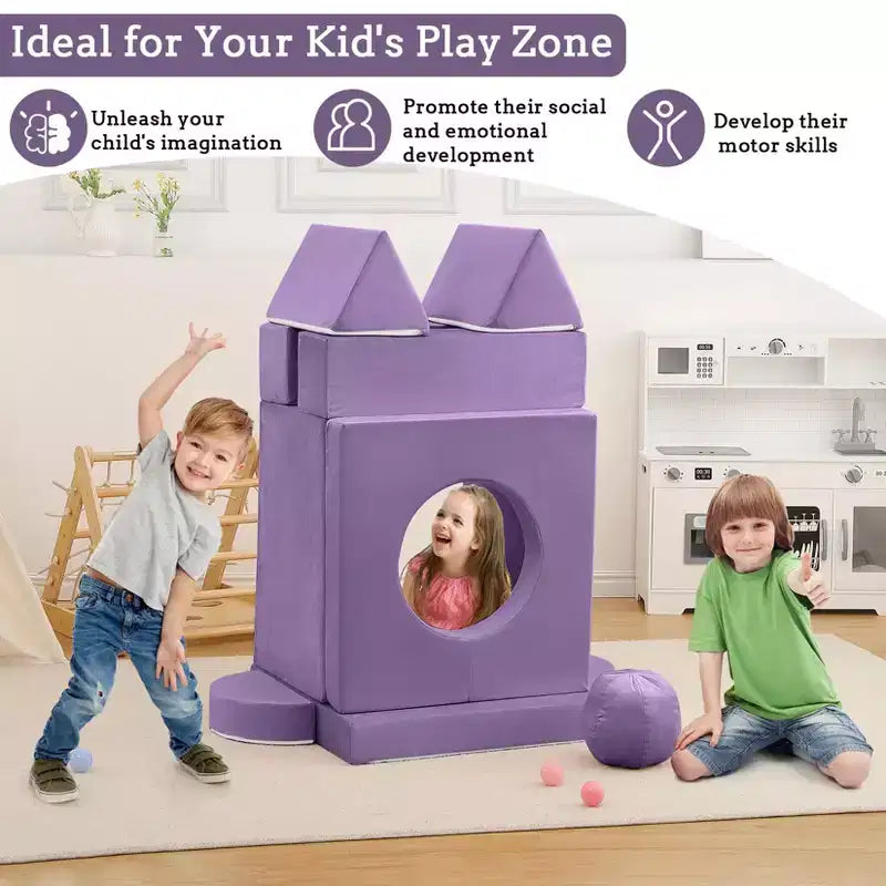 Canapé sectionnel modulaire 12 pièces pour enfants, pour salle de jeux et chambre à coucher