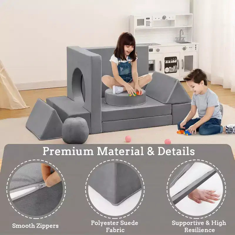 Canapé sectionnel modulaire 12 pièces pour enfants, pour salle de jeux et chambre à coucher