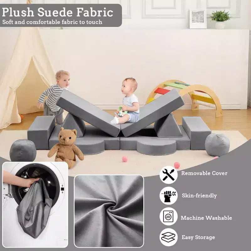 Canapé sectionnel modulaire 12 pièces pour enfants, pour salle de jeux et chambre à coucher