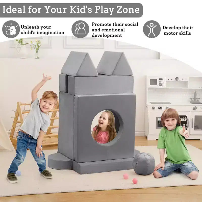 Canapé sectionnel modulaire 12 pièces pour enfants, pour salle de jeux et chambre à coucher