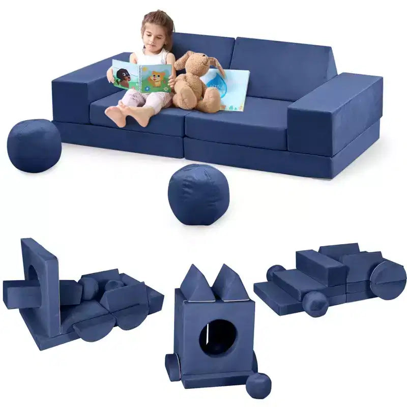 Canapé sectionnel modulaire 12 pièces pour enfants, pour salle de jeux et chambre à coucher