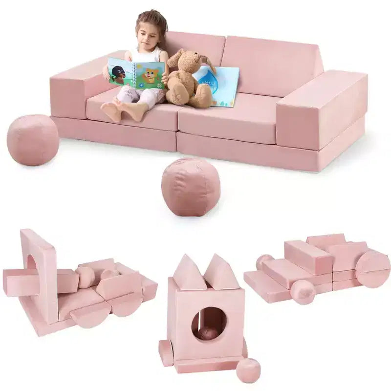 Canapé sectionnel modulaire 12 pièces pour enfants, pour salle de jeux et chambre à coucher