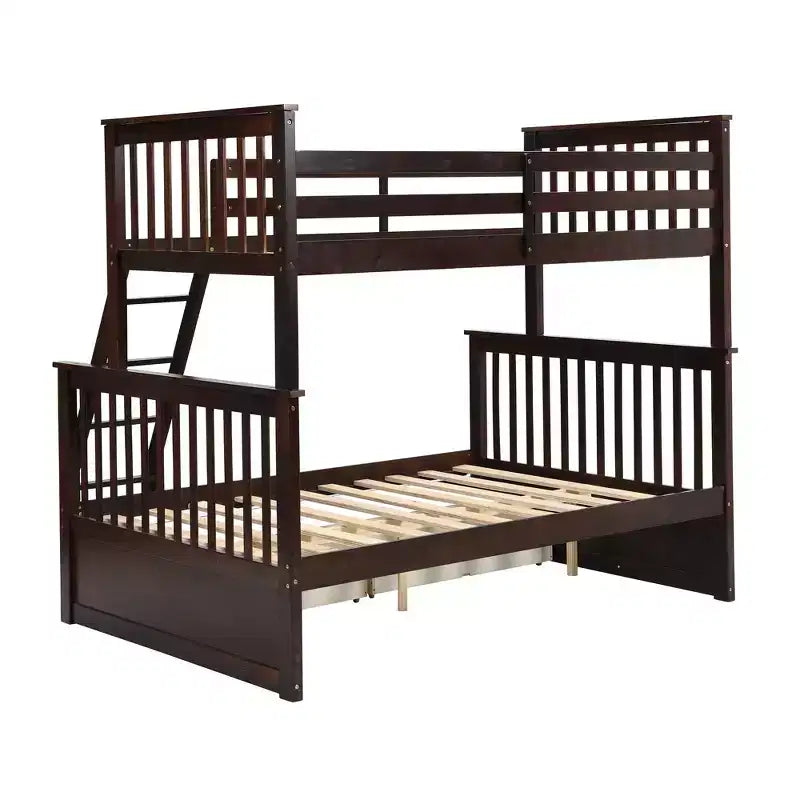Lits superposés jumeaux sur lits complets 76IN avec tiroirs de rangement, lits superposés pour enfants avec garde-corps de sécurité et échelle, cadres de lit pour salon, chambre d'enfants
