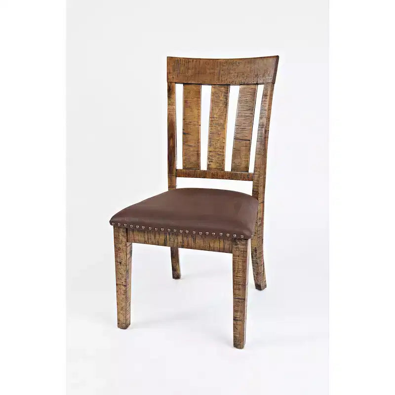 Chaise de salle à manger en bois vieilli industriel