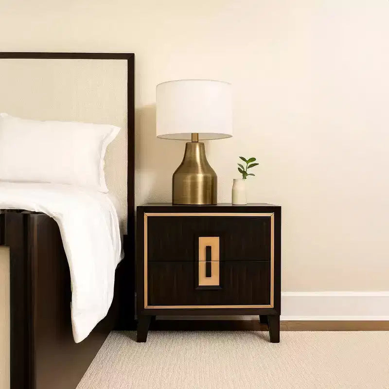 Table de chevet, 2 tiroirs, 68,5 cm