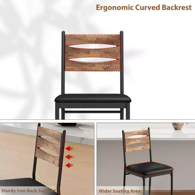 Tabourets de bar hauteur comptoir, chaises de bar rembourrées en similicuir avec dossier en bois, coussin épais et repose-pieds pour îlot de cuisine