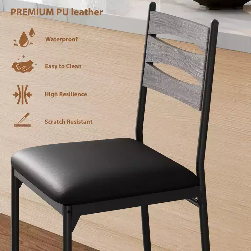 Tabourets de bar hauteur comptoir, chaises de bar rembourrées en similicuir avec dossier en bois, coussin épais et repose-pieds pour îlot de cuisine