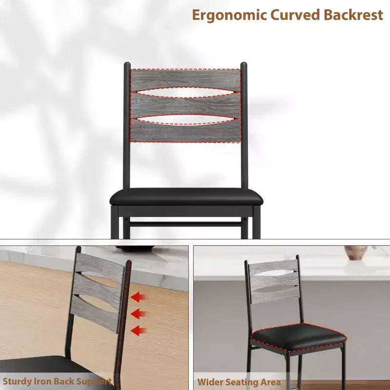 Tabourets de bar hauteur comptoir, chaises de bar rembourrées en similicuir avec dossier en bois, coussin épais et repose-pieds pour îlot de cuisine