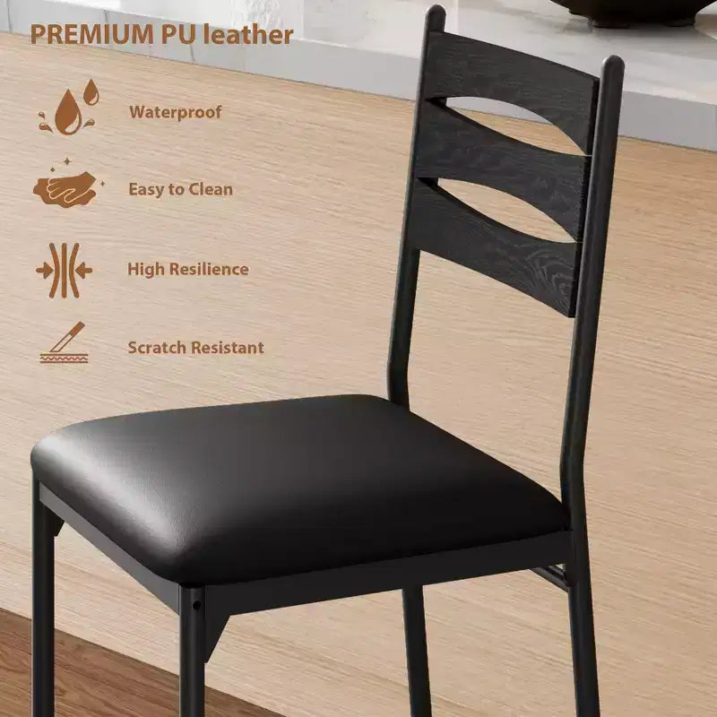 Tabourets de bar hauteur comptoir, chaises de bar rembourrées en similicuir avec dossier en bois, coussin épais et repose-pieds pour îlot de cuisine