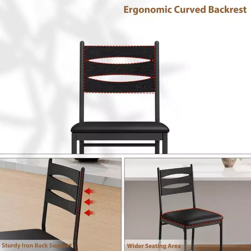 Tabourets de bar hauteur comptoir, chaises de bar rembourrées en similicuir avec dossier en bois, coussin épais et repose-pieds pour îlot de cuisine