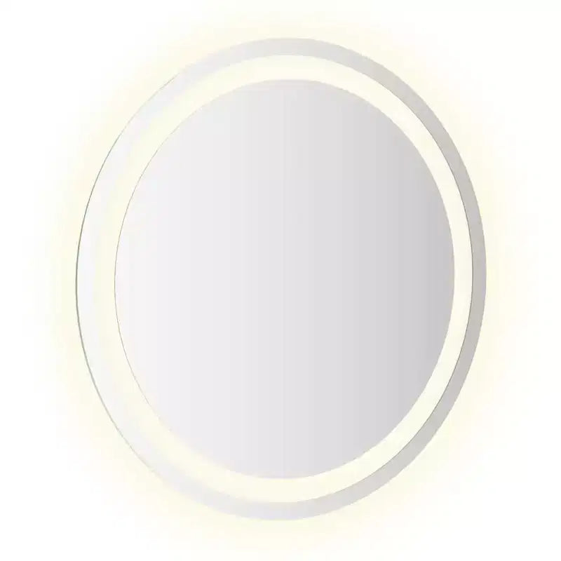 Miroir LED de salle de bain en verre, 50 cm de diamètre, rond moderne pour meuble-lavabo