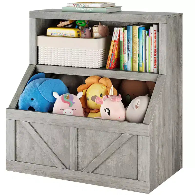 Étagère à livres et organiseur de jouets pour enfants, bibliothèque en bois de 32 pouces, anti-basculement et imperméable, adaptée pour la chambre d'enfant, la salle de jeux, la chambre à coucher, la salle de classe