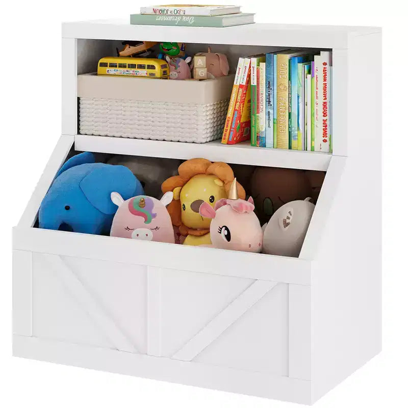 Étagère à livres et organiseur de jouets pour enfants, bibliothèque en bois de 32 pouces, anti-basculement et imperméable, adaptée pour la chambre d'enfant, la salle de jeux, la chambre à coucher, la salle de classe