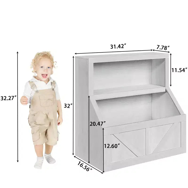 Étagère à livres et organiseur de jouets pour enfants, bibliothèque en bois de 32 pouces, anti-basculement et imperméable, adaptée pour la chambre d'enfant, la salle de jeux, la chambre à coucher, la salle de classe