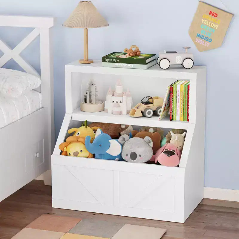 Étagère à livres et organiseur de jouets pour enfants, bibliothèque en bois de 32 pouces, anti-basculement et imperméable, adaptée pour la chambre d'enfant, la salle de jeux, la chambre à coucher, la salle de classe