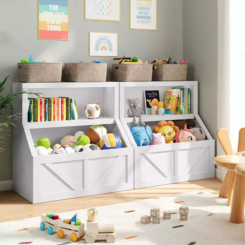 Étagère à livres et organiseur de jouets pour enfants, bibliothèque en bois de 32 pouces, anti-basculement et imperméable, adaptée pour la chambre d'enfant, la salle de jeux, la chambre à coucher, la salle de classe