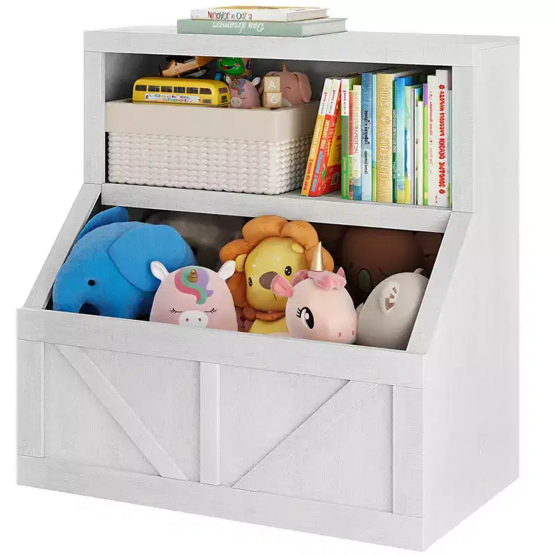 Étagère à livres et organiseur de jouets pour enfants, bibliothèque en bois de 32 pouces, anti-basculement et imperméable, adaptée pour la chambre d'enfant, la salle de jeux, la chambre à coucher, la salle de classe