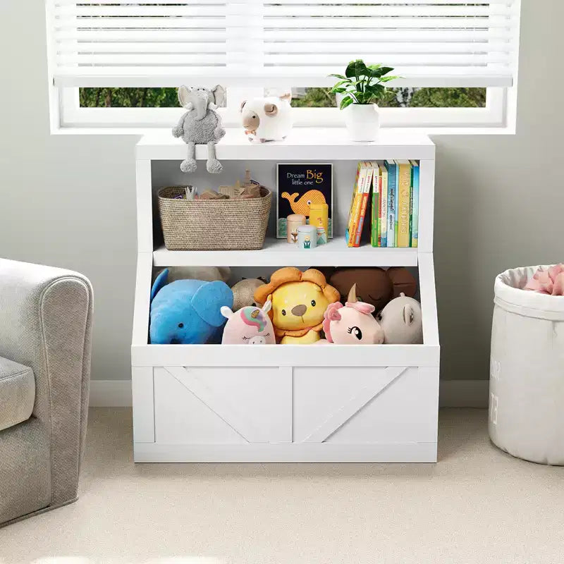 Étagère à livres et organiseur de jouets pour enfants, bibliothèque en bois de 32 pouces, anti-basculement et imperméable, adaptée pour la chambre d'enfant, la salle de jeux, la chambre à coucher, la salle de classe
