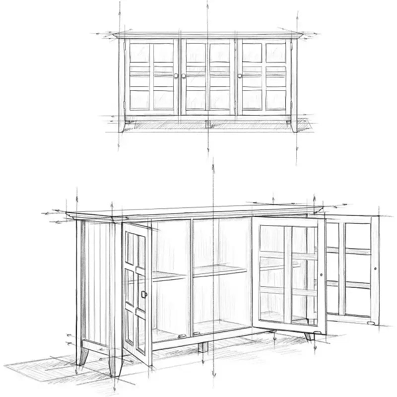Armoires de rangement utilitaires en bois de 34 po H et 62 po L avec 3 portes et 3 étagères