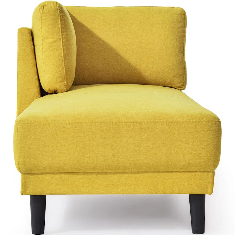Canapé inclinable en tissu de lin du milieu du siècle, méridienne d'intérieur capitonnée et décontractée