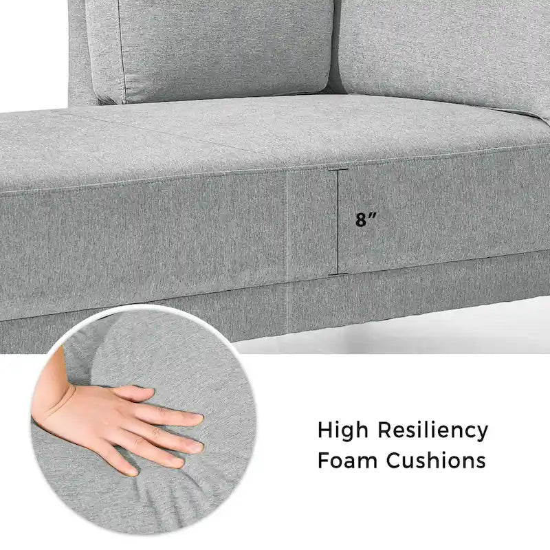 Canapé inclinable en tissu de lin du milieu du siècle, méridienne d'intérieur capitonnée et décontractée