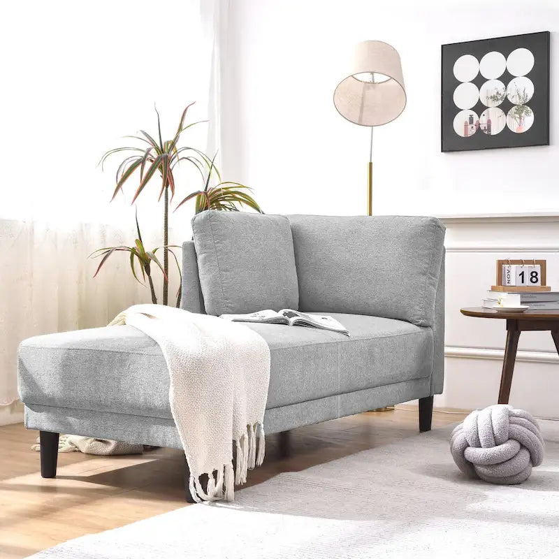 Canapé inclinable en tissu de lin du milieu du siècle, méridienne d'intérieur capitonnée et décontractée