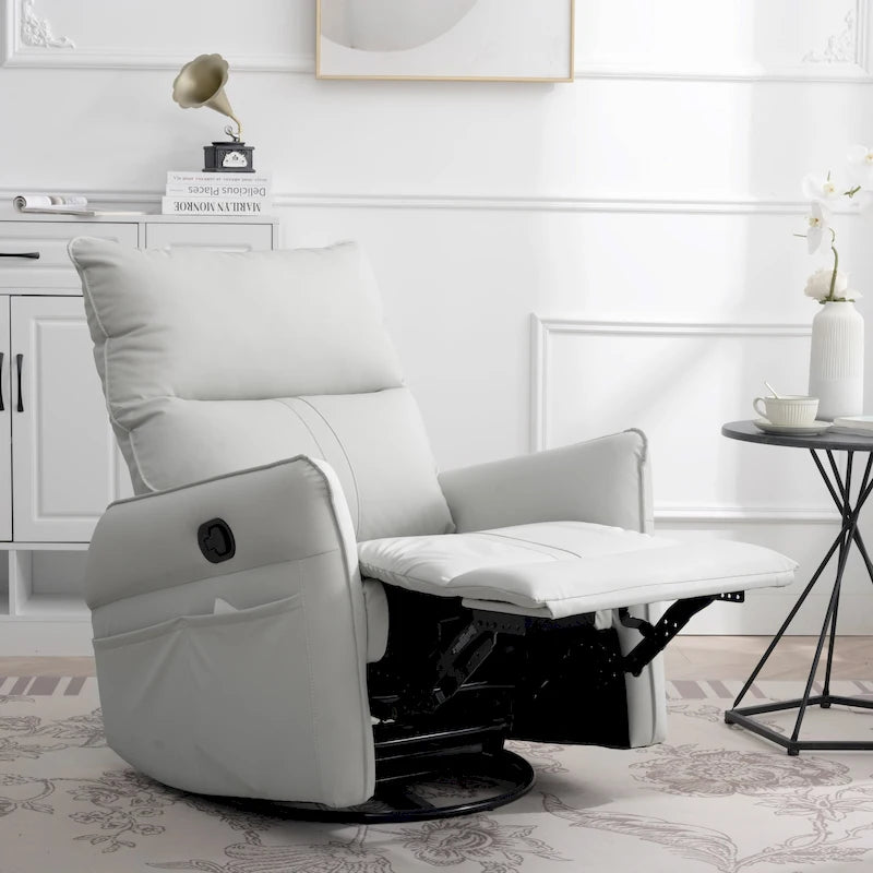 Fauteuil relax moderne, pivotant et berçant, avec siège surdimensionné