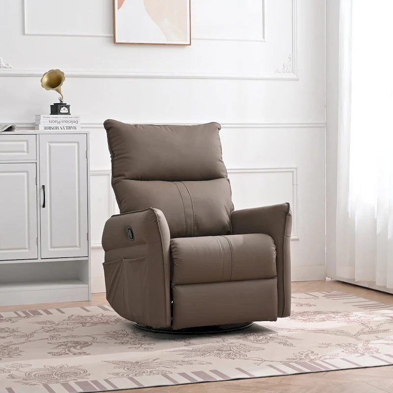 Fauteuil relax moderne, pivotant et berçant, avec siège surdimensionné