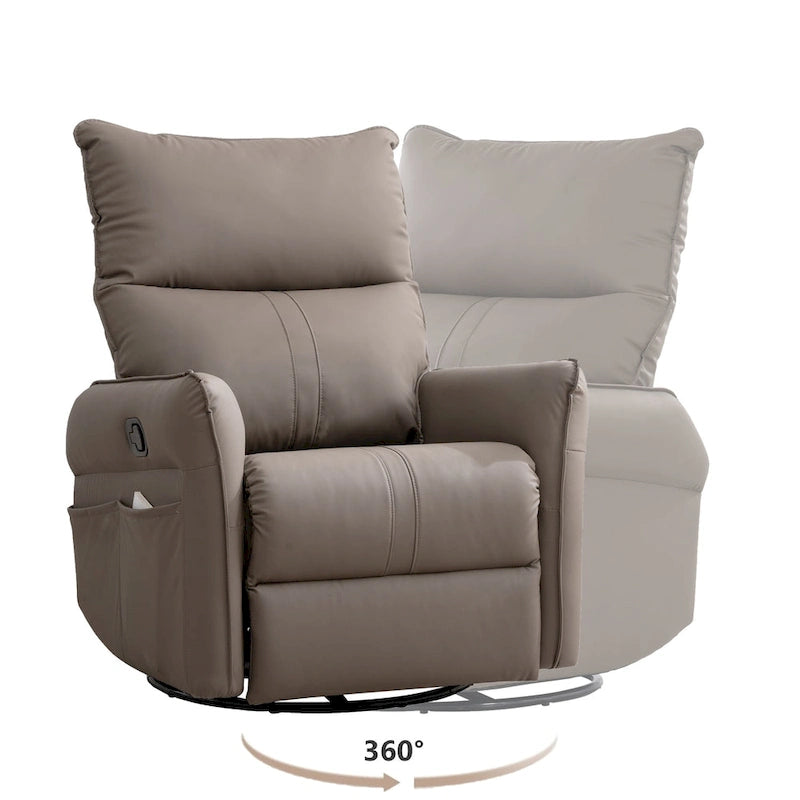 Fauteuil relax moderne, pivotant et berçant, avec siège surdimensionné
